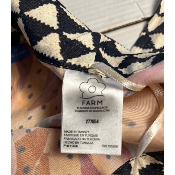 Farm Rio Contrast Wrap Midi Skirt Anthropologie Vibrant Banana Print XS beaded - Picture 10 of 16